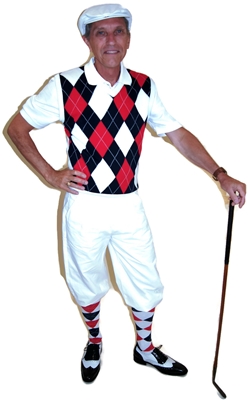 Our Red White And Blue Complete Golf Knickers Outfit Features White 