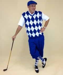 Men's Golf Outfit - Royal White Black, Royal Knickers